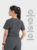 Maevn Women's Tuckable Scrub Top 4530 Matrix Impulse Chest Pocket V-Neck Sizes  XS to 3XL