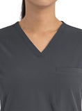Maevn Women's Tuckable Scrub Top 4530 Matrix Impulse Chest Pocket V-Neck Sizes  XS to 3XL