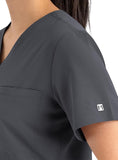 Maevn Women's Tuckable Scrub Top 4530 Matrix Impulse Chest Pocket V-Neck Sizes  XS to 3XL