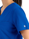 Maevn Women's Tuckable Scrub Top 4530 Matrix Impulse Chest Pocket V-Neck Sizes  XS to 3XL