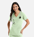 5001 Momentum Women's Double V-Neck Top<br> Honeydew, Lavender, Pink Grapefruit, Quiet Grey, Surgical Green<br> Sizes XXS to 3XL