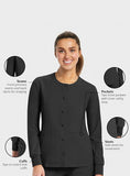 Maevn Matrix Impulse Womens Short Sleeve Round Neck Button Down Jacket <br> Style - 7510 <br> Sizes XS - 3XL