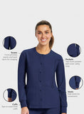 Maevn Matrix Impulse Womens Short Sleeve Round Neck Button Down Jacket <br> Style - 7510 <br> Sizes XS - 3XL