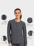 Maevn Matrix Impulse Womens Short Sleeve Round Neck Button Down Jacket <br> Style - 7510 <br> Sizes XS - 3XL