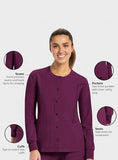 Maevn Matrix Impulse Womens Short Sleeve Round Neck Button Down Jacket <br> Style - 7510 <br> Sizes XS - 3XL