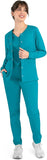 Maevn Matrix Womens Round Neck Medical Scrub Snap Jacket 7701 <br> Sizes XS to 3XL <br> Black, Ceil Blue, Navy, Pewter, Royal, Teal & Wine
