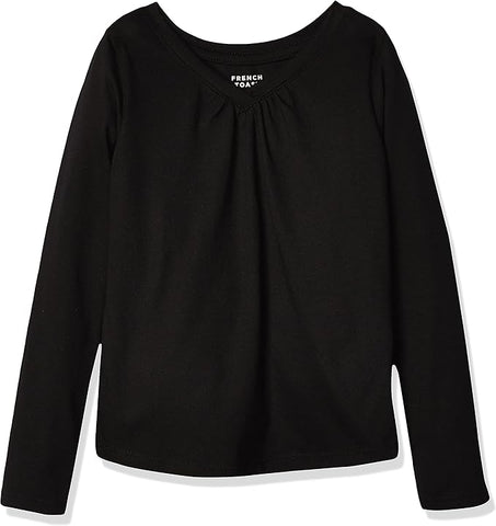 French Toast Girl Black Long Sleeve V-Neck Tee LA9506 <br> Sizes  XL ( 14/16 )