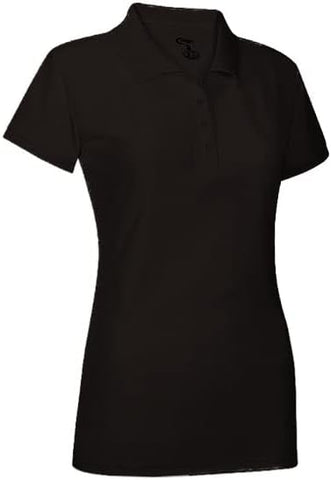 Premium Wear Juniors Black Polo Shirt High Moisture Wicking Dry Fit Performance Short Sleeve  <br> Sizes S to 4XL
