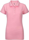 Premium Wear Juniors Pink Polo Shirt High Moisture Wicking Dry Fit Performance Short Sleeve  <br> Sizes S to 4XL