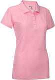Premium Wear Juniors Pink Polo Shirt High Moisture Wicking Dry Fit Performance Short Sleeve  <br> Sizes S to 4XL