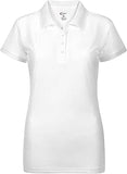 Premium Wear Juniors White Polo Shirt High Moisture Wicking Dry Fit Performance Short Sleeve  <br> Sizes S to 4XL