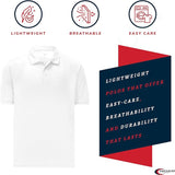 Premium Wear Men's White Polo Shirt High Moisture Wicking Dry Fit Performance Short Sleeve  <br> Sizes S to 4XL