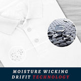 Premium Wear Men's White Polo Shirt High Moisture Wicking Dry Fit Performance Short Sleeve  <br> Sizes S to 4XL