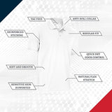 Premium Wear Men's White Polo Shirt High Moisture Wicking Dry Fit Performance Short Sleeve  <br> Sizes S to 4XL