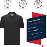 Premium Wear Men's Charcoal Polo Shirt High Moisture Wicking Dry Fit Performance Short Sleeve  <br> Sizes S to 4XL