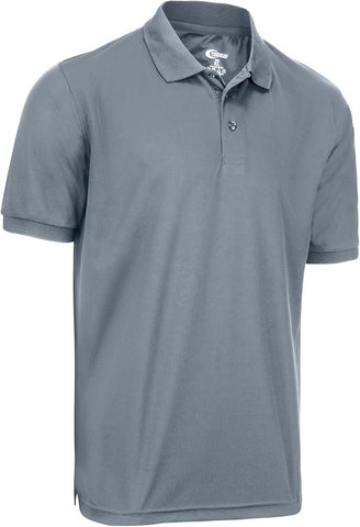 Premium Wear Men's Charcoal Polo Shirt High Moisture Wicking Dry Fit Performance Short Sleeve  <br> Sizes S to 4XL