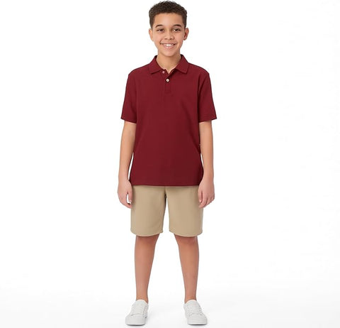 French Toast Boys Burgundy Short Sleeve Pique Polo Shirt SA9084 <br> Size XS - S