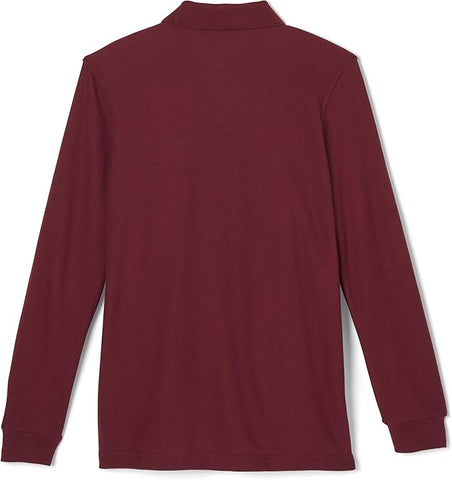 French Toast Boys Burgundy Long Sleeve Pique Polo Shirt SA9085 <br> Sizes XS - S