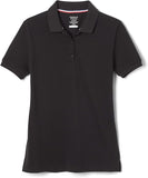 French Toast Girls Black Short Sleeve Stretch Pique Polo SA9403 <br> Sizes XS & M