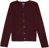 French Toast Burgundy Juniors Anti-Pill V-Neck Cardigan Sweater SC9008P <b> Sizes 42P to 46P