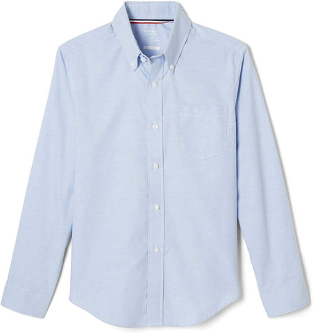 French Toast Mens Lt Blue Long Sleeve Oxford Shirt SE9002-LTB <br> Sizes S, M, L, XL, 2XL
