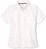 French Toast Juniors White Short Sleeve Oxford Shirt SE9284P <br> Plus Sizes 42 & 44