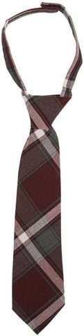 French Toast Kids Adjustable Burgundy Plaid Tie Sizes 4 -7 / 8 - 12 / 14 - 20