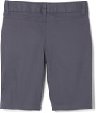 French Toast Girls Husky Stretch Gray Flat Front Bermuda SH9061P-GRY <br> Sizes 10 Plus to 20 Plus