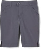French Toast Girls Husky Stretch Gray Flat Front Bermuda SH9061P-GRY <br> Sizes 10 Plus to 20 Plus