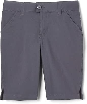 French Toast Girls Husky Stretch Gray Flat Front Bermuda SH9061P-GRY <br> Sizes 10 Plus to 20 Plus
