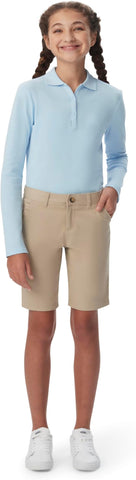 French Toast Girls Husky KhakinFlat Front Bermuda SH9271P-KHI <br> Size 10 Plus to 20 Plus