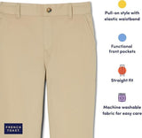 French Toast Girls Husky Black Pull On Twill Pant SK9551-BLK  <br> Sizes 10 Plus to 20 Plus