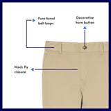 French Toast Girls Husky Black Pull On Twill Pant SK9551-BLK  <br> Sizes 10 Plus to 20 Plus