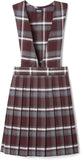 French Toast Girls Burgundy Plaid V-Neck Pleated Jumper SY9002-B1 <br> Sizes 4 to 14