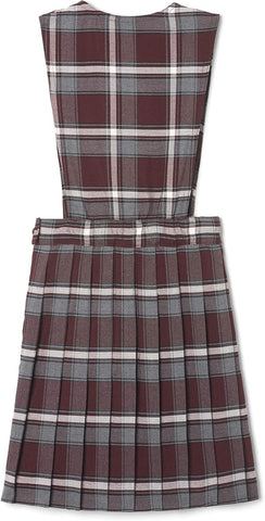 French Toast Girls Burgundy Plaid V-Neck Pleated Jumper SY9002-B1 <br> Sizes 4 to 14