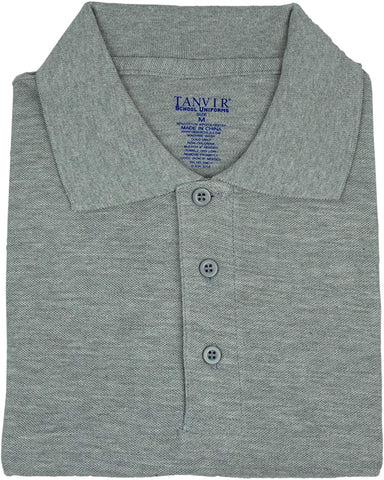 Tanvir Mens Heather Gray 1021M Short Sleeve Pique Polo Shirt <br> Sizes S to XL