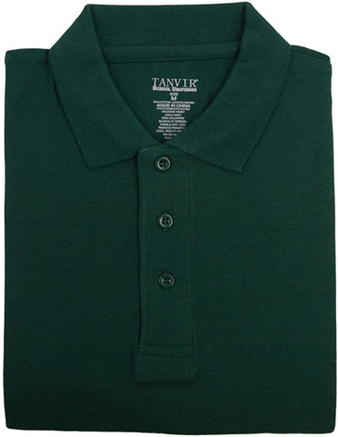 Tanvir Mens Hunter Green 1021M Short Sleeve Pique Polo Shirt <br> Sizes S to XL