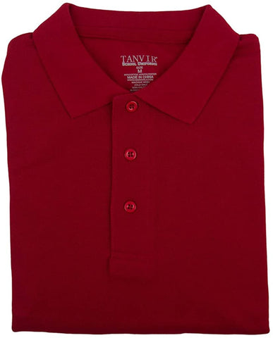 Tanvir Mens Red 1021M Short Sleeve Pique Polo Shirt <br> Sizes S to XL