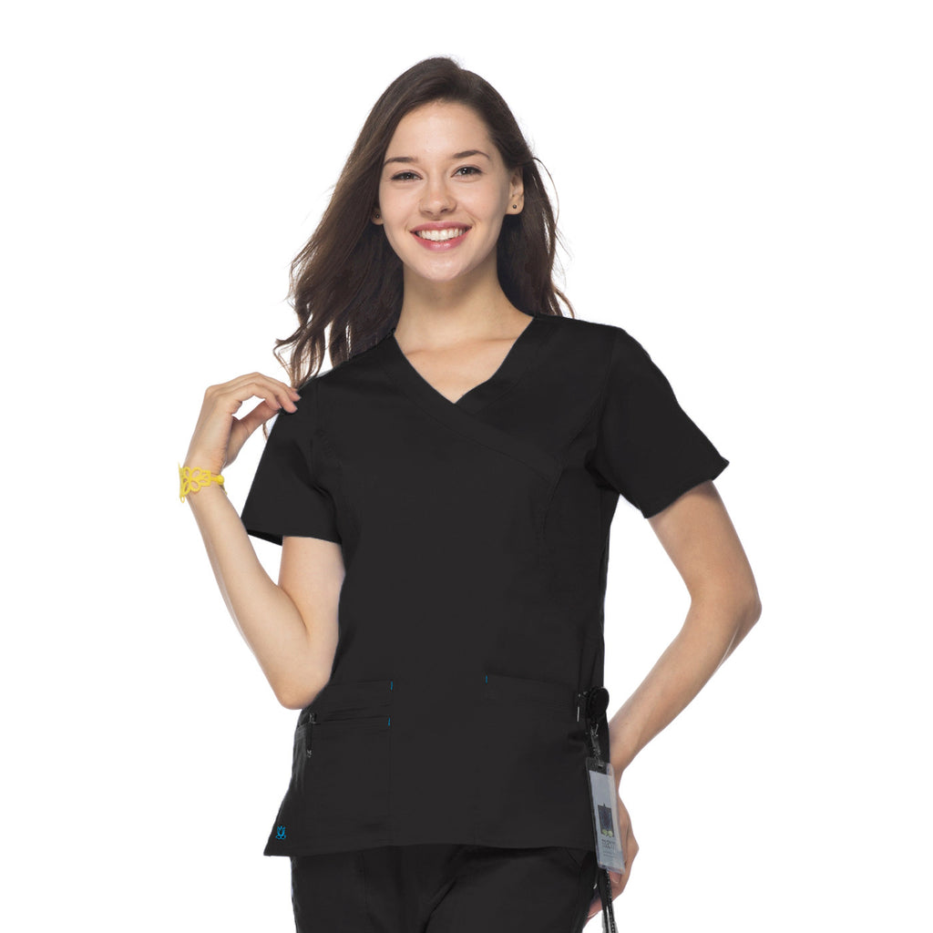 Maevn Blossom Y-Neck Mock Wrap Top Style - 1102 Plus Size Scrubs – Jet ...