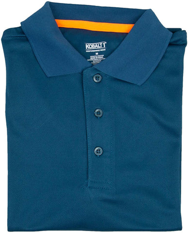Kobalt 1 Performance Wear Mens Dry Fit Caribbean Blue Short Sleeve Polo Shirt <br> Sizes S to 2XL