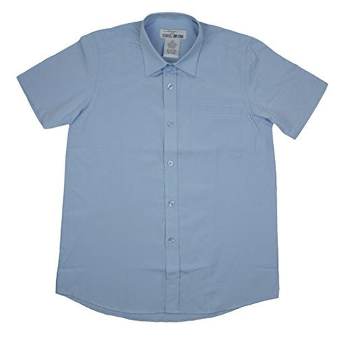 Authentic Galaxy Boys School Uniforms Short Sleeve Broadcloth Shirt Size 4 - 20 Blue