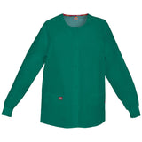 Dickies Women's Snap Front Warm-Up Scrub Jacket Green