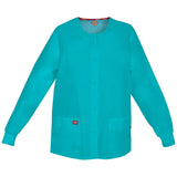 Dickies Women's Snap Front Warm-Up Scrub Jacket Teal