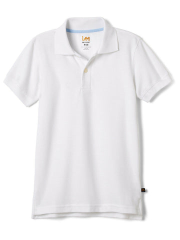 Lee Uniform Short Sleeve Kids Pique Polo - White<br>Sizes XS - XXL