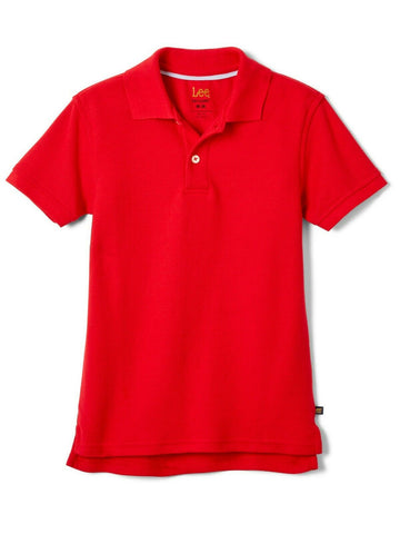 Lee Uniform Short Sleeve Kids Pique Polo - Red<br>Sizes XS - XXL