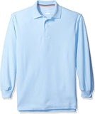 French Toast Mens Long Sleeve Pique Polo Shirt</br> Sizes S - 3XL </br> White, Light Blue, Red