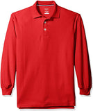 French Toast Mens Long Sleeve Pique Polo Shirt</br> Sizes S - 3XL </br> White, Light Blue, Red