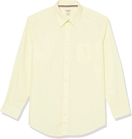 French Toast Mens Yellow Long Sleeve Dress Shirt SE9004Y-YLW- <br> Sizes S to XL