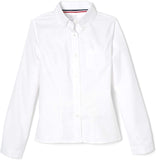 French Toast Juniors White Long Sleeve Oxford Shirt SE9287P <br> Plus Sizes 42 to 46