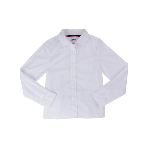 French Toast Juniors White Long Sleeve Pointed Collar Blouse SE9325JL <br> Sizes 42-46